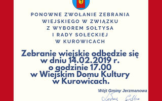 Obraz przedstawiający Ponowne zebranie wiejskie w Kurowicach!