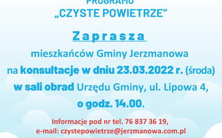 Obraz przedstawiający Konsultacje w sprawie wymiany źródła ciepła oraz termomodernizacji budynków jednorodzinnych mieszkalnych w ramach programu „Czyste Powietrze”