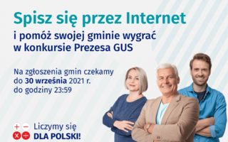 Obraz przedstawiający Spisz się przez Internet i pomóż naszej gmienie wygrać konkurs Prezesa GUS!