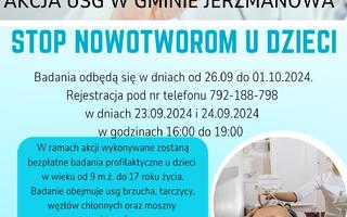 Obraz przedstawiający Gmina Jerzmanowa mówi „STOP nowotworom u dzieci”