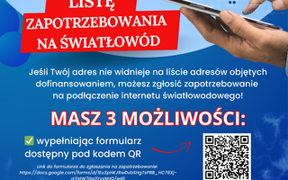 Obraz przedstawiający KOMUNIKAT! Uzupełniamy listę zapotrzebowania na światłowód w Gminie Jerzmanowa!