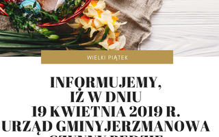 Obraz przedstawiający Godziny pracy urzędu w Wielki Piątek