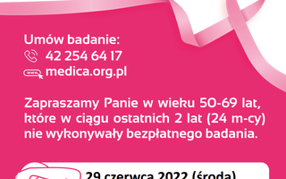 Obraz przedstawiający Zapraszamy Panie w wieku 50-69 na bezpłatną mammografię w dniu 29 czerwca 2022 – Jerzmanowa