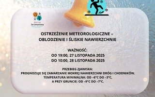 Ostrzeżenie Meteorologiczne – Oblodzenie (1. stopień)