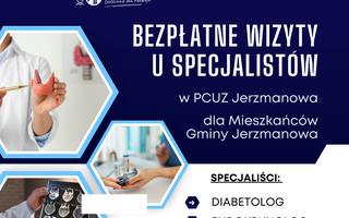 Obraz przedstawiający Informujemy, że marcowa rejestracja do neurologa i endokrynologa została zakończona. Wciąż dostępne są ostatnie wolne miejsca do diabetologa