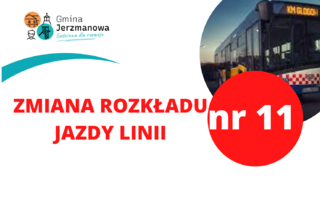 Obraz przedstawiający Zmiana rozkładu jazdy linii nr 11