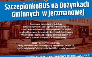 Obraz przedstawiający SzczpionkoBUS na Dożynkach Gminnych w Jerzmanowej