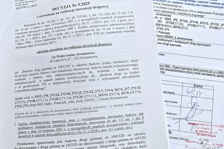 Otrzymaliśmy zezwolenie na realizację inwestycji drogowej w Potoczku