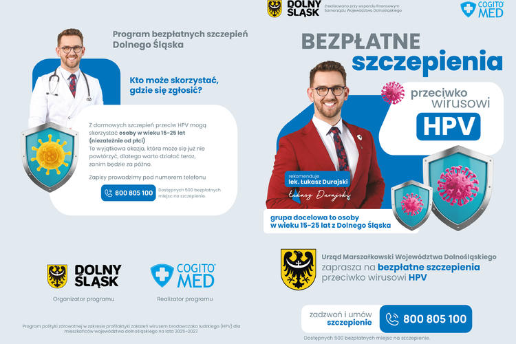 Rusza Program polityki zdrowotnej w zakresie profilaktyki zakażeń wirusem brodawczaka ludzkiego (HPV) dla mieszkańców Dolnego Śląska na lata 2025-2027!