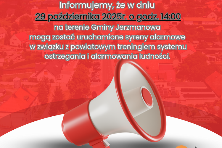 Powiatowy trening systemu ostrzegania i alarmowania ludności – 29 października 2025 r.