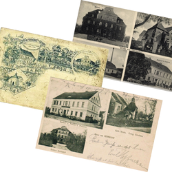 Obraz przedstawiający Historia pałacu w Jerzmanowej zapisana na pocztówkach